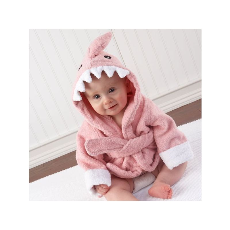 Sortie de bain peignoir REQUIN rose saumon pour bébé Sortie de bain peignoir REQUIN rose saumon pour bébé