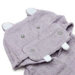 Sortie de bain HIPPOPOTAME pour bébé - coffret  naissance bain bébé