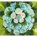 cadeau naissance Bouquet de layettes bleu