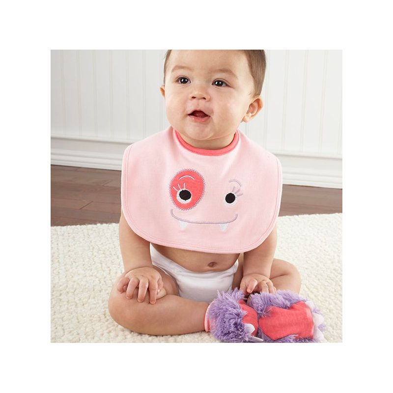 Bavoir et chaussons Chomp Rose naissance cadeau Bavoir et chaussons Chomp Rose naissance cadeau