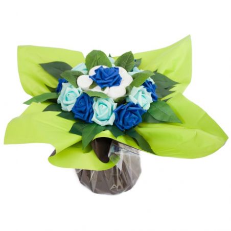 Bouquet de chaussettes : Duo maman bébé bleu Bouquet de chaussettes : Duo maman bébé bleu