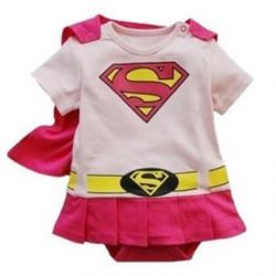 Ensemble Super Héroïne rose cadeau naissance