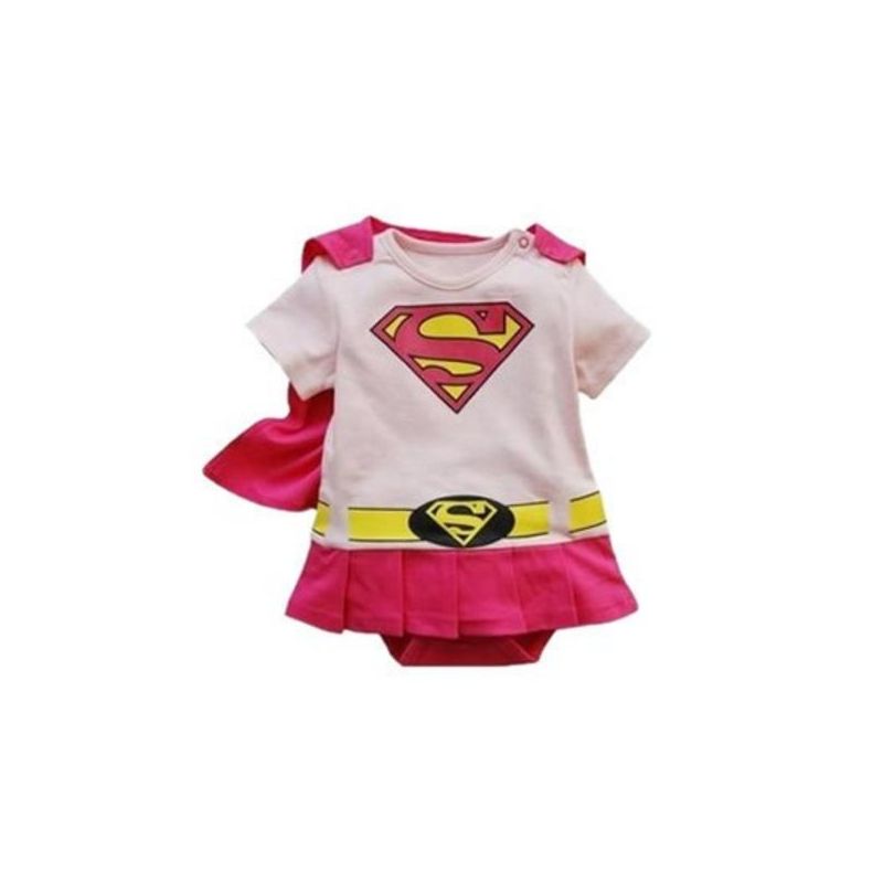 Ensemble Super Héroïne rose cadeau naissance