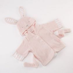 Sortie de bain LAPIN ROSE pour bébé