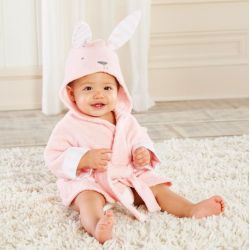 Sortie de bain LAPIN ROSE pour bébé