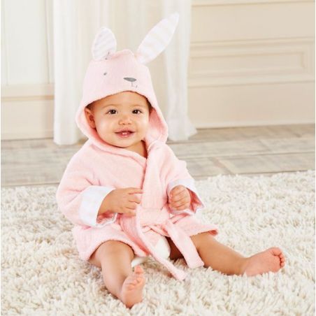 Sortie de bain LAPIN ROSE pour bébé Sortie de bain LAPIN ROSE pour bébé