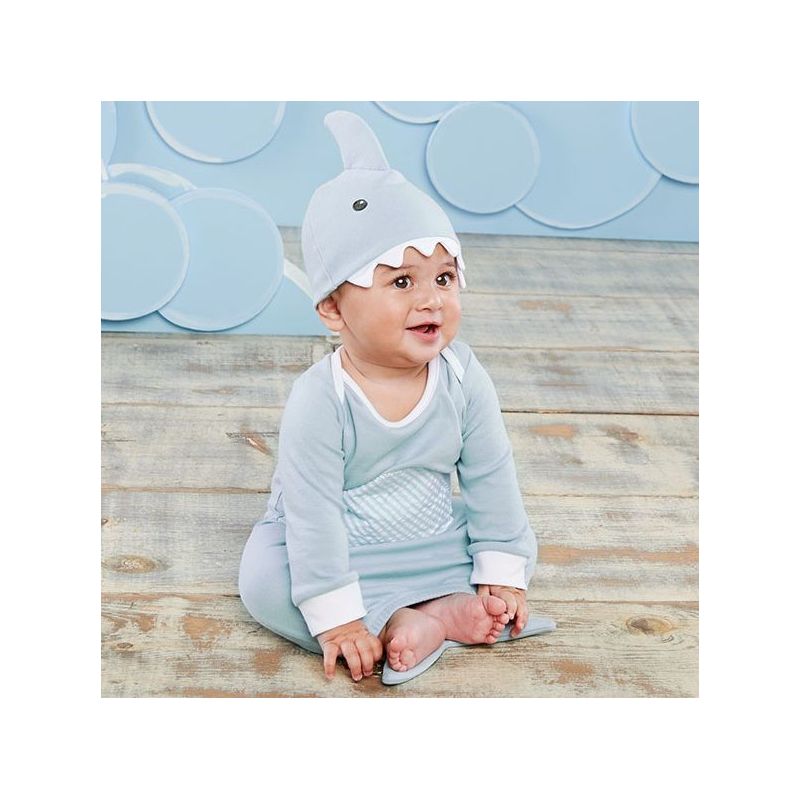 Chemise de nuit et bonnet pour bébé requin bleu