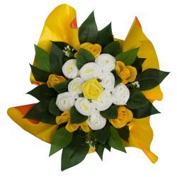 baby shower bouquet gateau de couches jaune