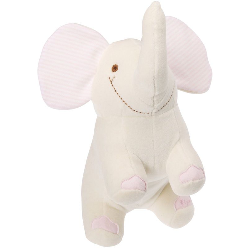 Peluche éléphant rose en coton organique