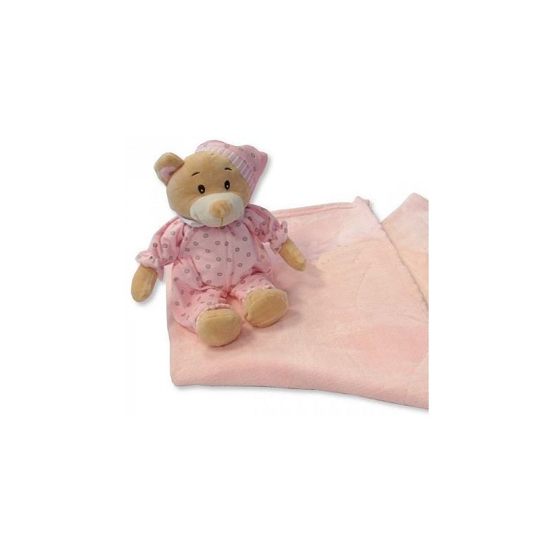 L'Ours  dodo et sa Couverture rose personnalisée