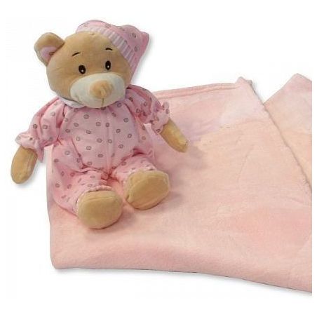 L'Ours dodo et sa Couverture rose personnalisée L'Ours dodo et sa Couverture rose personnalisée