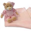 L'Ours  dodo et sa Couverture rose personnalisée