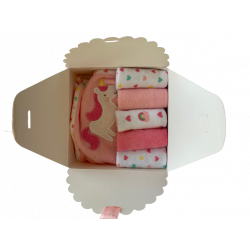 Coffret naissance pour la toilette de bébé : rose