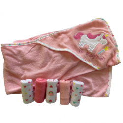 Coffret naissance pour la toilette de bébé : rose