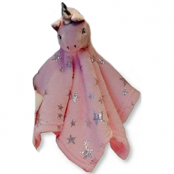 Doudou personnalisé licorne Rose