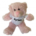 Peluche personnalisée : ours rose avec t-shirt prénom