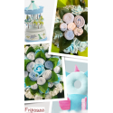 Bouquet de layette : Farandole Bleu cadeau maternité