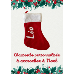 Chaussette personnalisée à accrocher à Noël