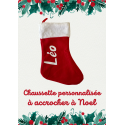 Chaussette personnalisée à accrocher à Noël