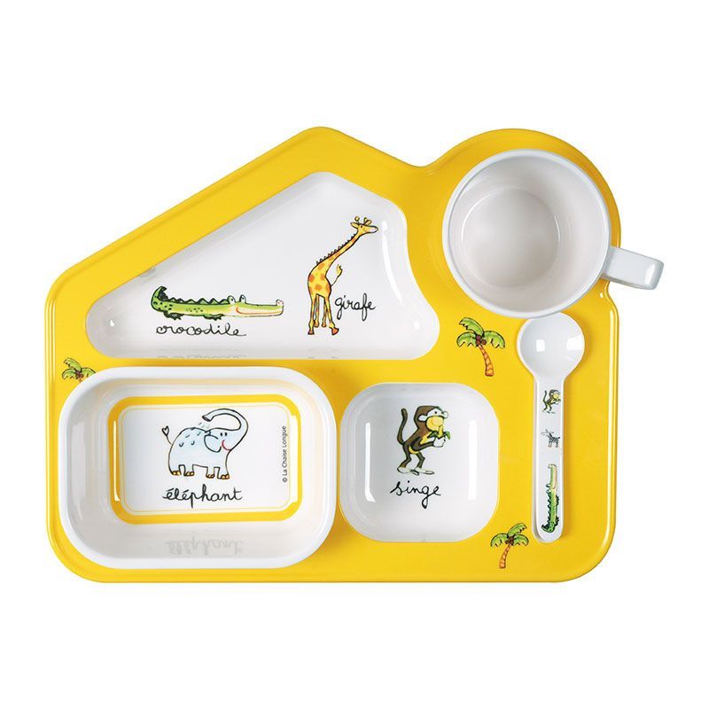 Coffret naissance repas bébé : plateau repas Jungle Coffret naissance repas bébé : plateau repas Jungle