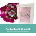 Bouquet de 8 layettes et sa cape de bain personnalisée : Fille