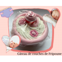 Gâteau de couches babyshower :  Bébé Fille
