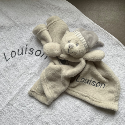 Doudou personnalisé teddy gris