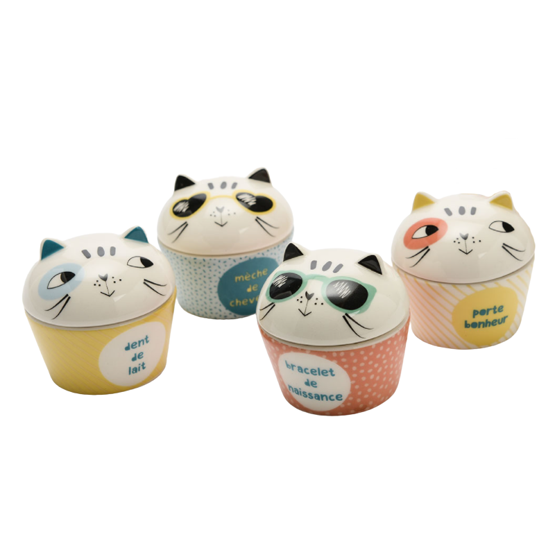 Petits pots souvenirs de ma naissance : Chat rigolo Petits pots souvenirs de ma naissance : Chat rigolo