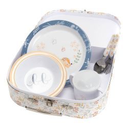 Valisette coffret cadeau repas bébé : hérisson