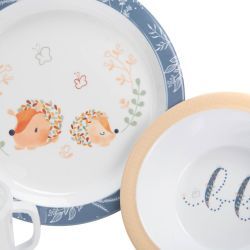 Valisette coffret cadeau repas bébé : hérisson