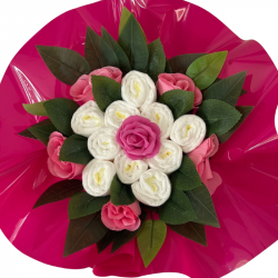 bouquet de couches pour fille cadeau naissance ou babyshower