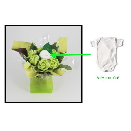 bouquet body naissance original vert