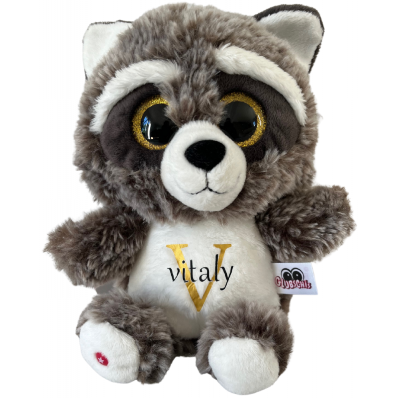 Peluche personnalisée Raton laveur prénom enfant