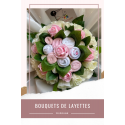 Bouquet naissance de 12 layettes : Farandole Rose