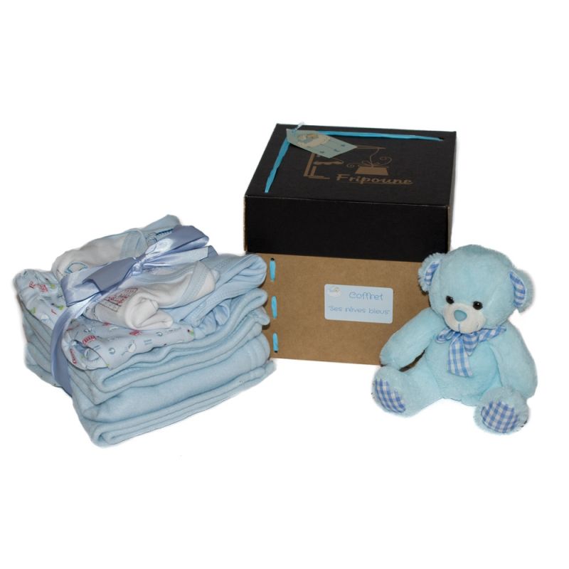 Coffret naissance personnalisé "ses rêves bleus"