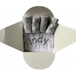 Coffret naissance pour la toilette de bébé orange : cadeau de naissance