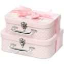 Coffret naissance personnalisé : Valisettes "tout doux" roses