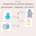 Contenu du Coffret personnalisé : Valisettes "tout doux" bleues