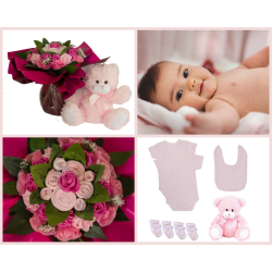 Cadeau naissance personnalisé pour bébé fille avec prénom, cadeau bébé,  petites fleurs roses liberty -  France