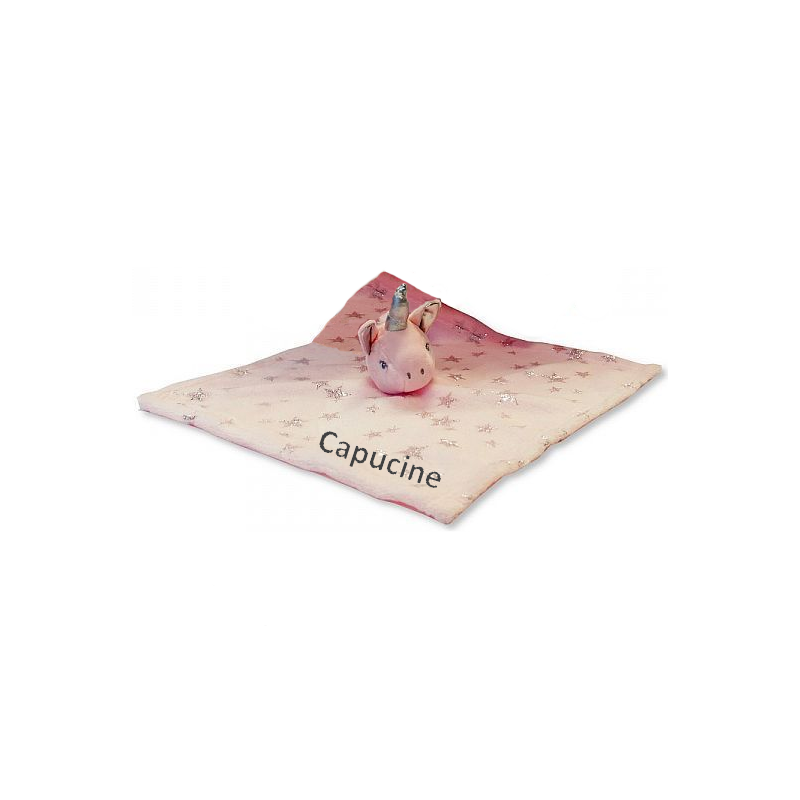 Doudou personnalisé licorne Rose, Cadeaux de naissance personnalisés