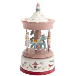 BOÎTE À MUSIQUE BÉBÉ : CARROUSEL MUSICAL OISEAUX ROSES