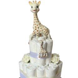 Gâteau de couches Sophie la Girafe pour une babyshower