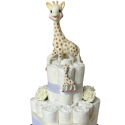 Gâteau de couches Sophie la Girafe pour un cadeau baby shower