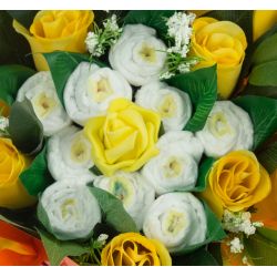 baby shower bouquet gateau de couches jaune