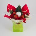 Bouquet de naissance original avec une fleur Body pour bébé spécial Noël