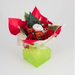 Bouquet de naissance original avec une fleur Body pour bébé spécial Noël