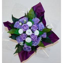 Bouquet de naissance original pour maman et bébé : Mélodie violet