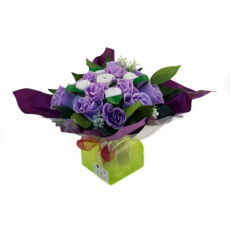 Bouquet de naissance original pour maman et bébé : Mélodie violet