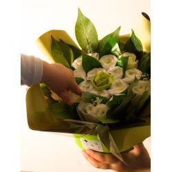 baby shower bouquet de couches Vert cadeau babyshower