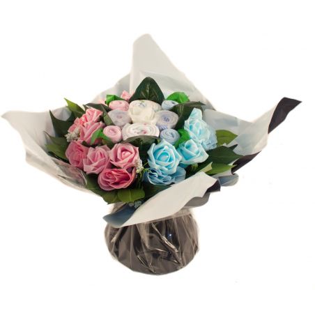 Bouquet de naissance pour jumeaux : jumelle/jumeau cadeau naissance Bouquet de naissance pour jumeaux : jumelle/jumeau cadeau naissance
